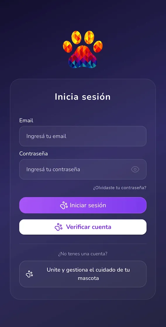 Vista previa de la app Gema Salud Animal